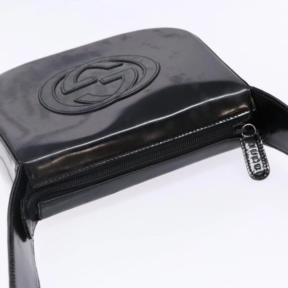 GUCCI Shoulder Bag Patent leather Black Silver 007 - Picture 6 of 15